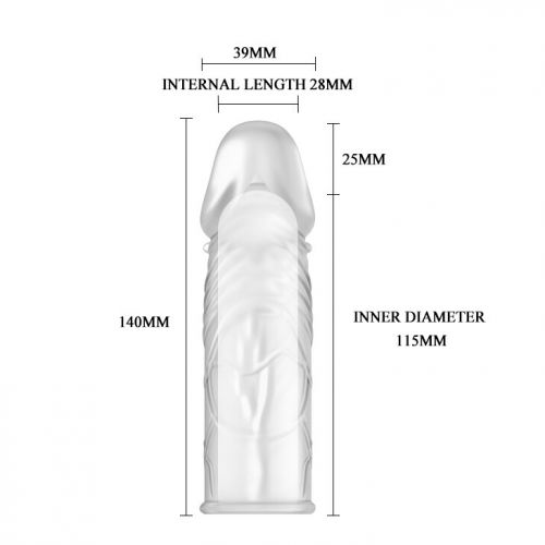 Насадка-презерватив удлиняющая с шипами Penis Sleeve Cristal прозрачная